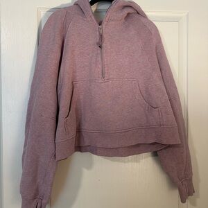 Lululemon Athletica Pink/Rose Scuba Cropped Oversized Hoodie